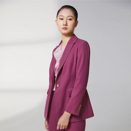 蓝地一粒扣戗驳领西服外套BLWCT001S00 商品图1