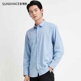 圣得西时尚格纹长袖衬衫男春季新款男士弹力修身休闲衬衣潮2112954507