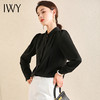 IWY/复古港味气质衬衫女夏季薄款宽松长袖衬衣设计感小众黑上衣AB0857-B 商品缩略图4