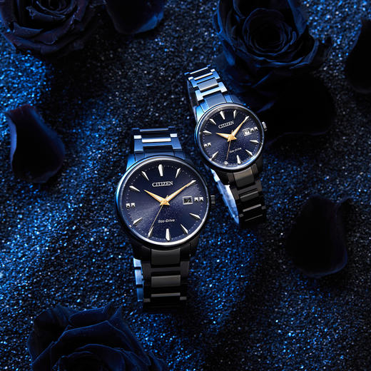 西铁城日本官方正品情侣对表星空蓝盘光动能男士手表BM7528-86L 商品图2