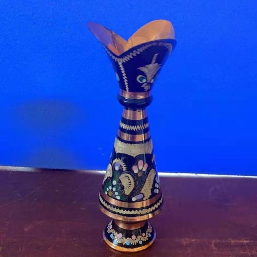 320159手工紫铜雕花珐琅彩-瓶H 17/8* 商品图1