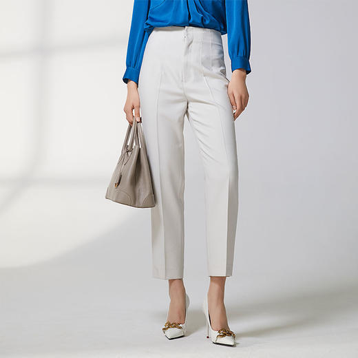 蓝地高腰无腰西装裤BLWCK054000 商品图0