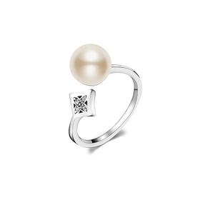美裕 【主角】银925淡水珍珠戒指7.5-8mm白 105484