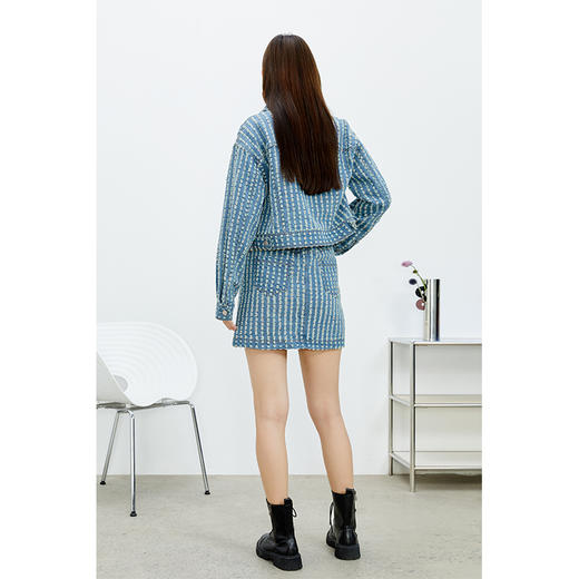 NEELLY纳俪商场同款牛仔半身裙短2022年春季新款高腰显瘦a字裙女 商品图4