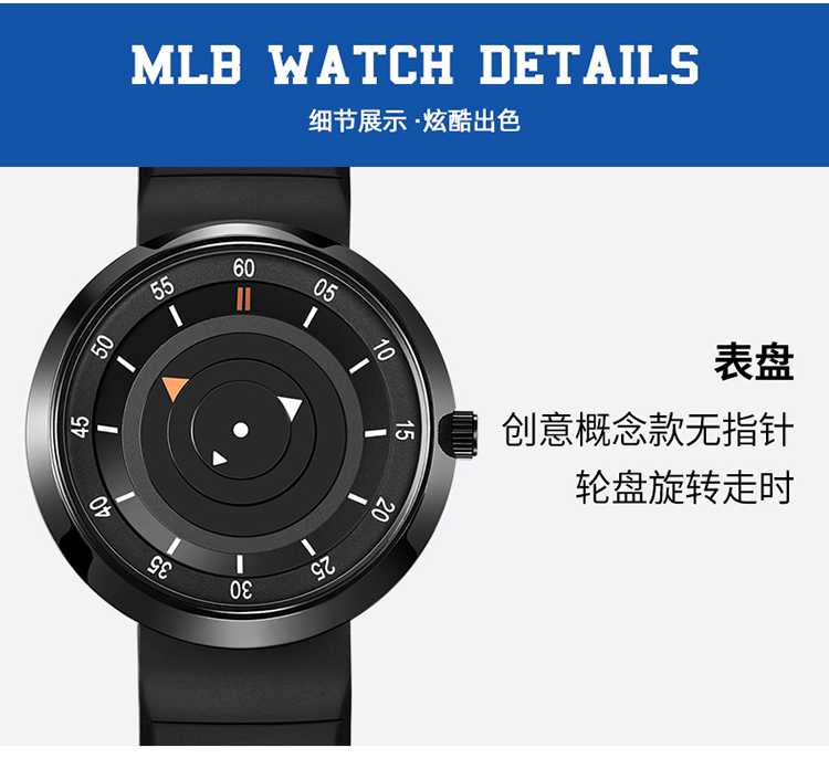 宋雨琦潘玮柏沈梦辰同款爆款美职棒mlb概念无指针饰品手表ny002系列