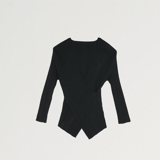 蓝地交叉V领针织套头衫BLWCZ055000 商品图3