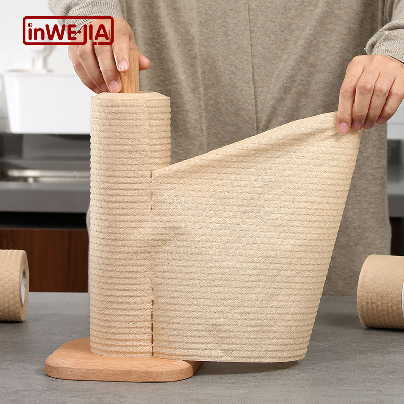 【加厚可水洗吸油纸巾】inwejia厨房干湿两用抹布 3卷/150张 可重复使用，吸油吸水纸厨房用纸卷纸