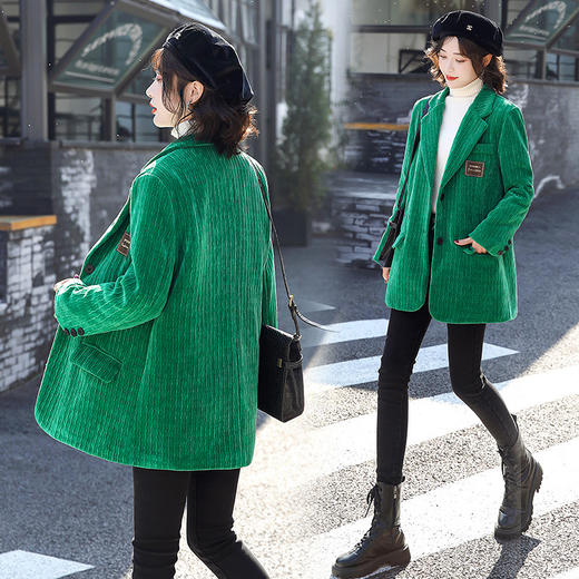 时尚西装外套女2022雪尼尔春装新款气质优雅潮流百搭西装外套韩版 XS9308 商品图1