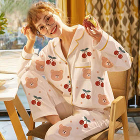 睡衣女士春秋长袖大码秋冬季家居服套装可外穿女生节三八妇女节（gxfc50）