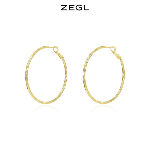 ZEGL圆圈耳环女2022年新款潮耳钉设计感小众耳圈925银针复古耳饰 商品图0