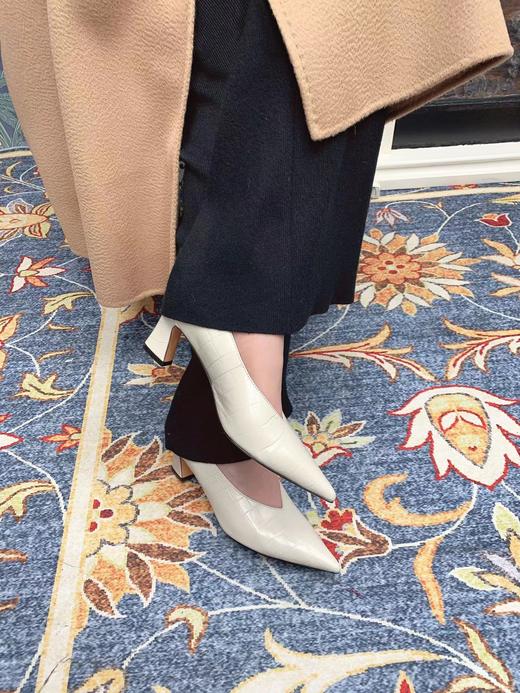 花花品质生活｜深口猫跟鞋 奢品资源团！石头纹油蜡胎牛皮 显瘦优雅百搭时髦显腿长 商品图12