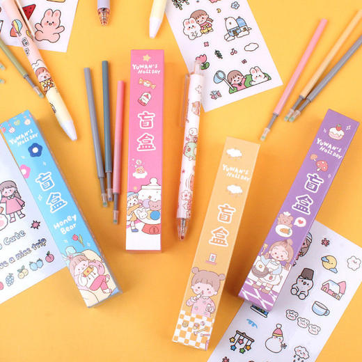  【体验拆盒惊喜❗️盲盒文具套装】创意可玩性高，开学季常备❗️贴纸卡通中性笔，学生课堂奖励小礼物品特价清仓伴手礼新年礼盒年货礼盒六一儿童节礼物 商品图2