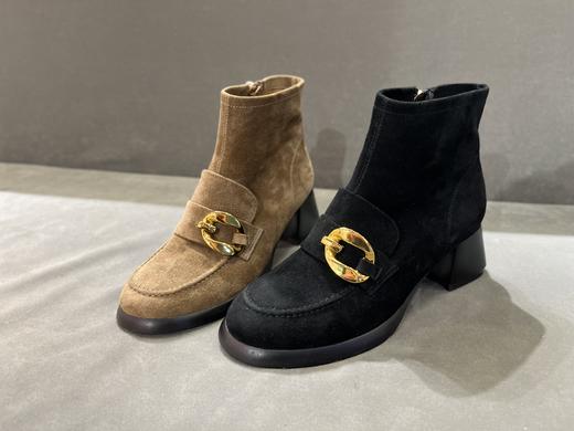 IUIU SECOND 2021冬季新款时尚秀气羊皮绒面小短靴 商品图0