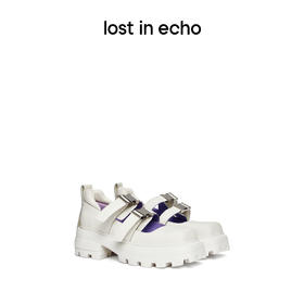 [断码]lost in echo 春季 方头齿轮厚底增高皮鞋西装鞋玛丽珍