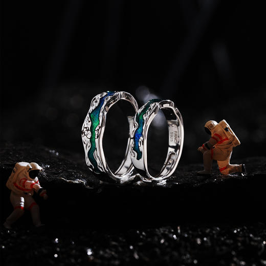 【光年之境对戒 仿锡纸面】Fanci范琦银饰轻奢情侣对戒 下单赠精美礼盒 顺丰空运+运费险 商品图1