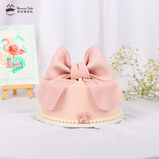 翻糖蝴蝶结蛋糕【蔷薇】 商品图0