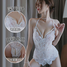 【情趣内衣】透明蕾丝连体衣女 火辣激情 开裆免脱情趣内衣  诱惑制服性感睡衣