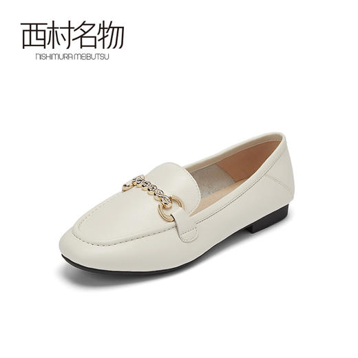西村名物2020秋季新品乐福鞋牛皮革方头复古风简约小皮鞋T20CM31171 商品图0