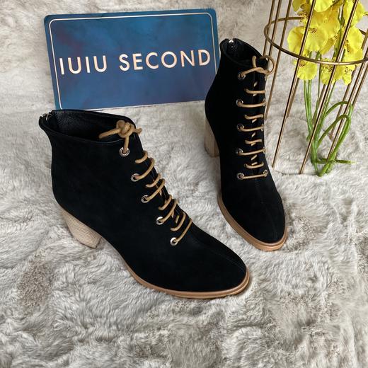 IUIU SECOND 秋冬绑带短靴绒面时装靴 商品图1