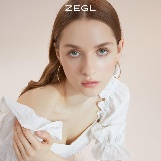 ZEGL圆圈耳环女2022年新款潮耳钉设计感小众耳圈925银针复古耳饰 商品图5