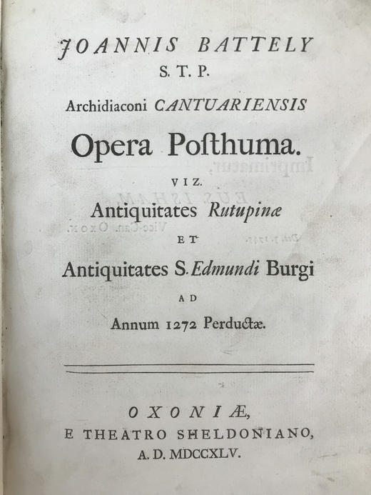 【拉丁语】1745年 巴特利《里奇伯勒与圣埃德蒙兹伯里遗迹与古物图志》 约20幅版画插图（含多幅展开图） 全真皮精装 商品图2