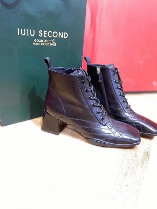 IUIU SECOND 2021冬季新款方头粗跟踝靴 商品图4