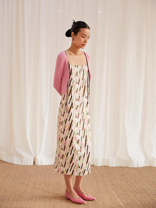 HeyDress童趣吊带连衣裙女小众印花宽松小个子中长款内搭裙子 商品图4