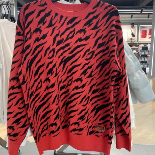 【库存有限，如无货将做退款，介意慎拍！】安踏新年编织衫春季虎年纹毛衣圆领毛衫宽松针织衫女162218736 商品图0