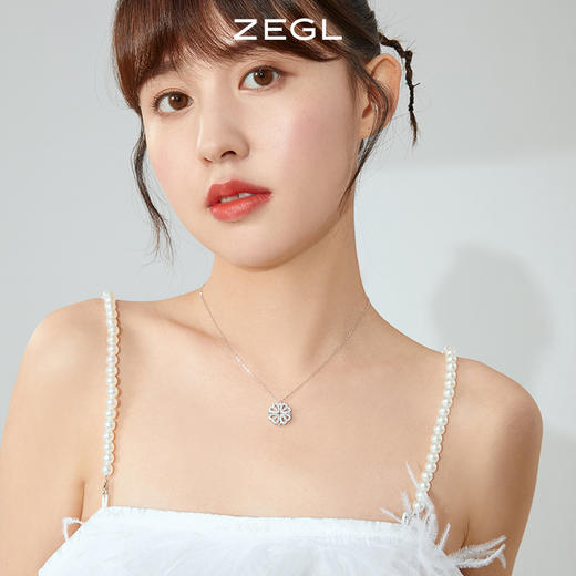 ZEGL爱心四叶草项链925纯银项链女高级设计感小众轻奢锁骨链配饰 商品图5