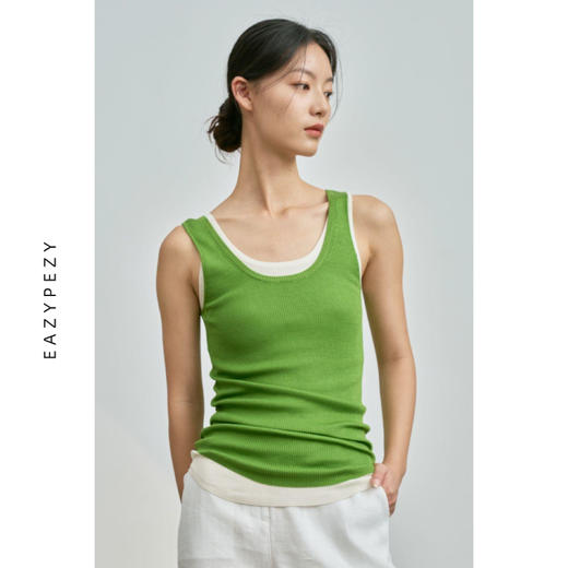 EAZYPEZY 真丝羊绒精纺圆摆背心 商品图0