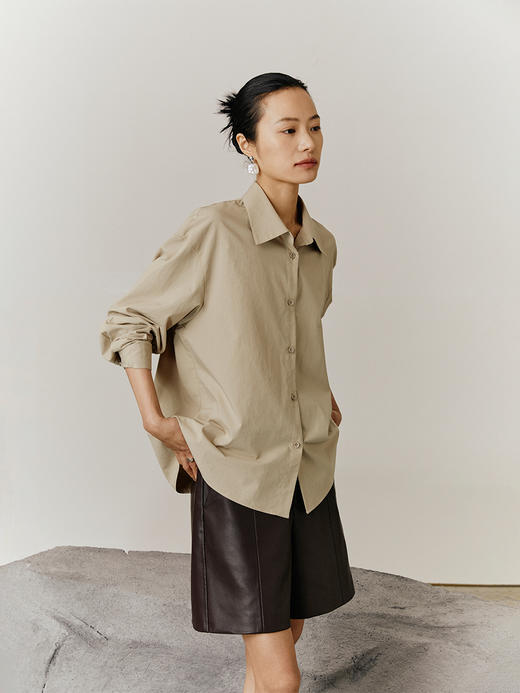 HeyDress收腰设计感白色衬衫女上衣小众宽松长袖衬衣 商品图2