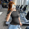 时尚气质T恤瑜伽服短袖女跑步运动健身 字母印标户外跑步健身服T恤 商品缩略图5