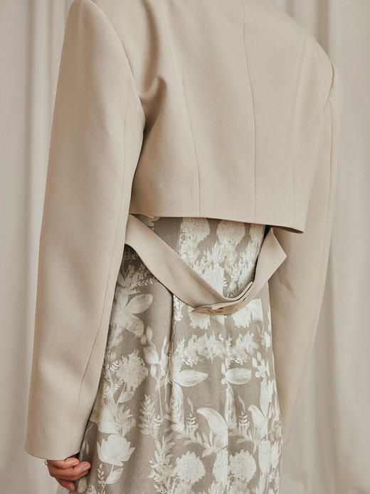 HeyDress短款小西装外套女春季灰色设计感休闲垫肩小西服上衣 商品图3