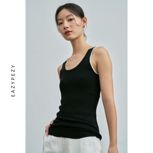 EAZYPEZY 真丝羊绒精纺圆摆背心 商品图2