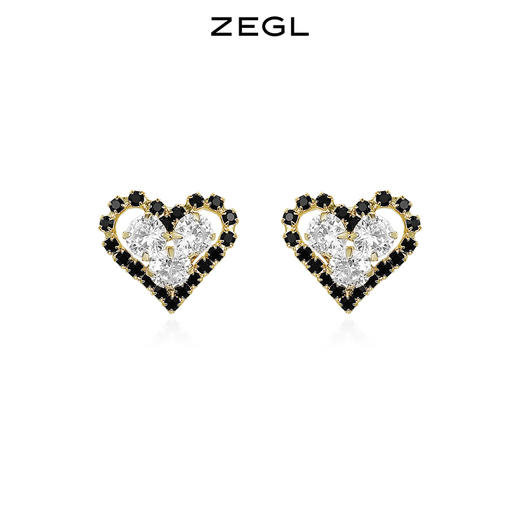 ZEGL设计师爱心耳环女小众设计感高级耳钉新款潮银针耳饰品 商品图0