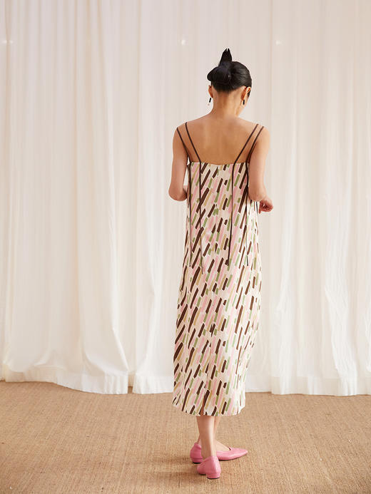 HeyDress童趣吊带连衣裙女小众印花宽松小个子中长款内搭裙子 商品图2