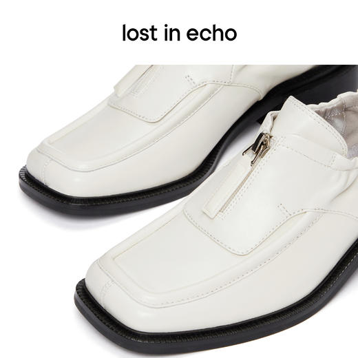 【下架】lost in echo 春季 运动拉链弹力鞋口休闲羊皮乐福鞋 商品图2