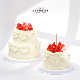 复古宫廷草莓·奶油蛋糕 （图片双层款为8+6英寸）
