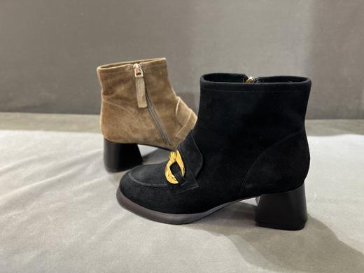 IUIU SECOND 2021冬季新款时尚秀气羊皮绒面小短靴 商品图1