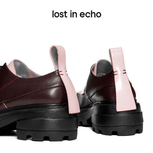 【下架】lost in echo双鞋盖休闲中性撞色方头厚底增高皮鞋西装鞋 商品图3