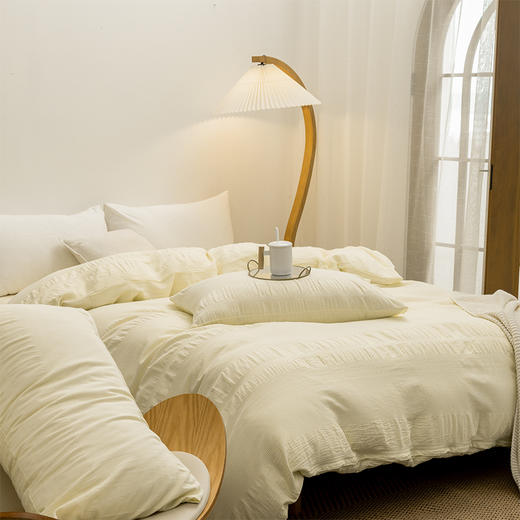 【水洗提花套件】提花水洗棉四件套纯色暗提花全棉四件套简约柔软新品 商品图8