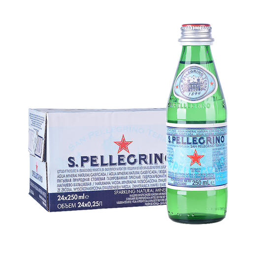 意大利圣培露天然充气矿泉水250ml*24瓶整箱玻璃瓶 商品图1