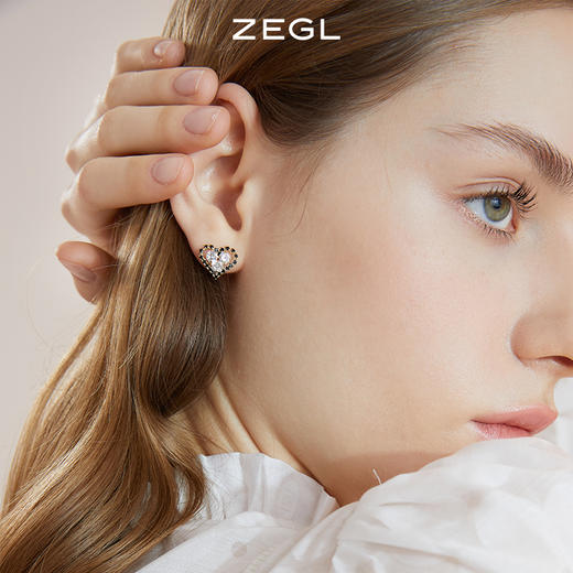 ZEGL设计师爱心耳环女小众设计感高级耳钉新款潮银针耳饰品 商品图4