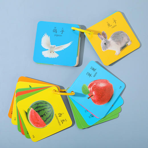 儿童双面益智玩具识字卡 宝宝启蒙动物卡片有图 认知早教卡 商品图2
