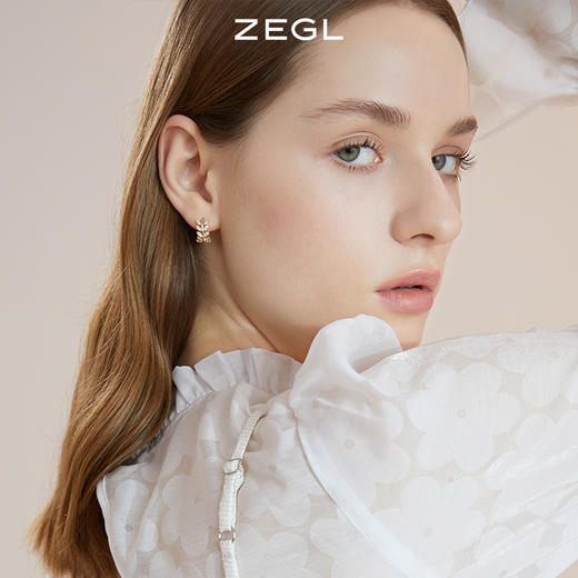 ZEGL树叶耳环女2022年新款潮耳钉设计感小众耳扣高级感气质耳饰品-tmall.com天猫 商品图4