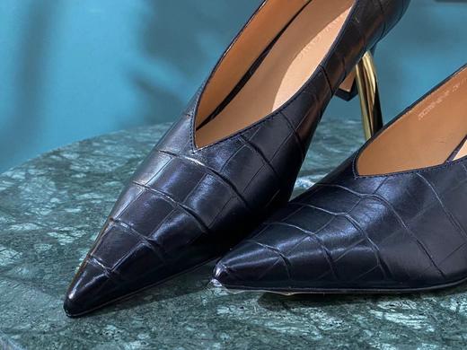 花花品质生活｜深口猫跟鞋 奢品资源团！石头纹油蜡胎牛皮 显瘦优雅百搭时髦显腿长 商品图8