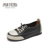 西村名物2021春季新款百搭豆豆鞋平底单鞋免系带牛皮软底鞋T21AM13181 商品缩略图0