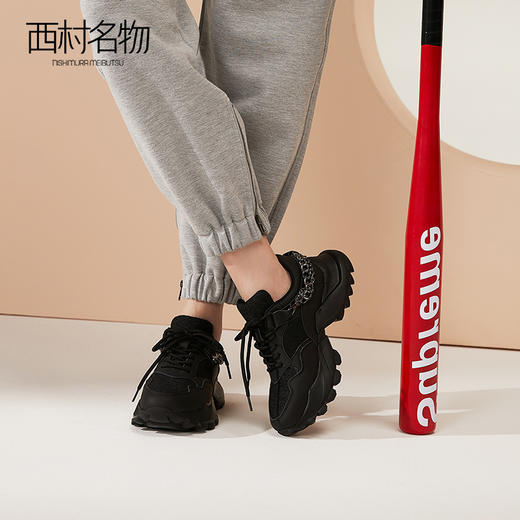 西村名物专柜老爹鞋女ins潮牛皮革网红休闲运动小白鞋T21AM15061 商品图0