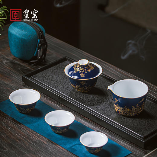【皇窑】雅玩 手绘祭兰描金万花茶具 商品图0