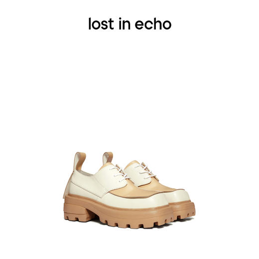 【下架】lost in echo双鞋盖休闲中性撞色方头厚底增高皮鞋西装鞋 商品图0